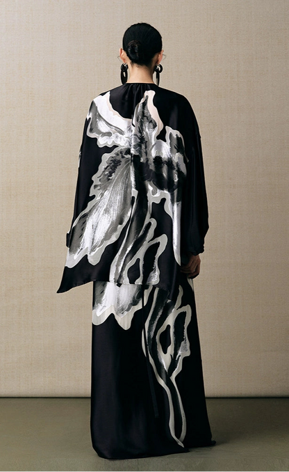 ZHUCHONGYUN puff sleeve loose long-sleeved top-NACY.