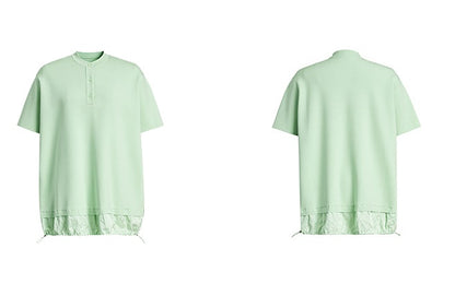 ZHUCHONGYUN collar silk loose top with short sleeves-MASA.