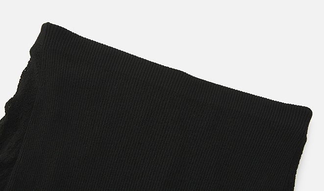 ZHUCHONGYUN  irregular hem pleated waist straight knit skirt--KUROKO.