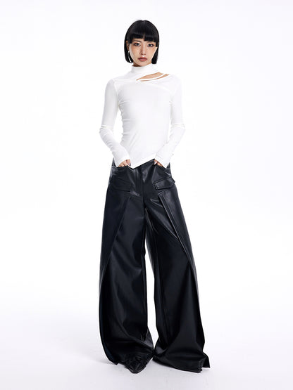 TINY IN irregular cut-out off-the-shoulder long-sleeved top-DIMO