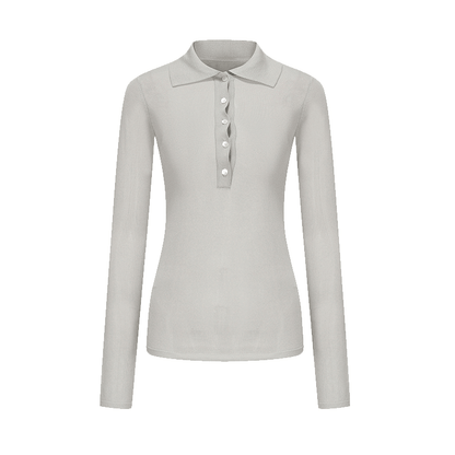 ATELIER MISS LU vintage style long sleeves ice feeling knit top - FORTUNE