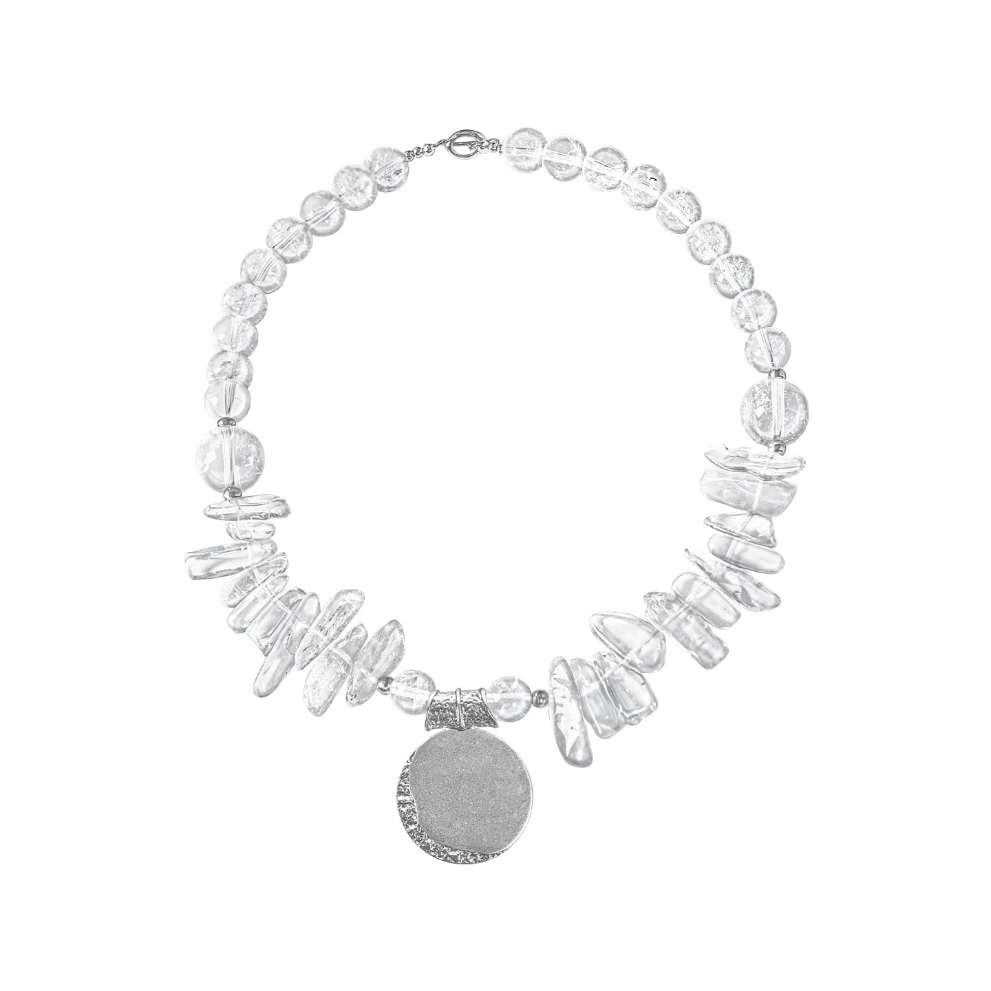 TUYUE natural conformal hidden crystal bead temperament necklace- TROY
