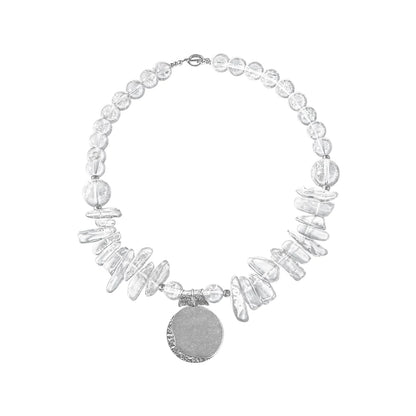 TUYUE natural conformal hidden crystal bead temperament necklace- TROY