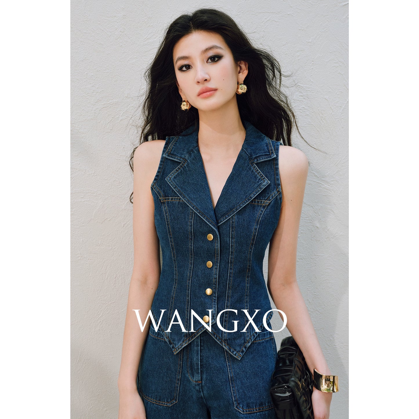 WANGXO | Airy Linen Cotton Blend Retro Denim Vest & Wide-Leg Pants Set  ZARA