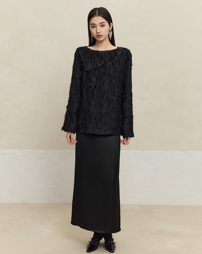 HECO High-waisted purple black white back slit skirt Hip Girl - spirit.