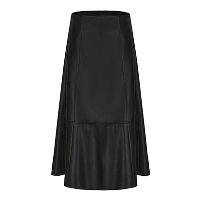 ATELIER MISS LU  multi-piece patchwork sheepskin umbrella skirt - BLUEBELL.