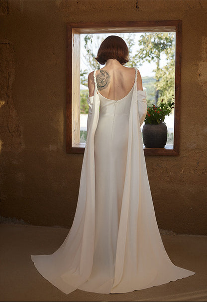 GOUDIN engagement bridal light gauze dress-ZOFIA.