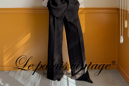 Le Palais Vintage  slim wide-leg high-waisted trousers-EMA