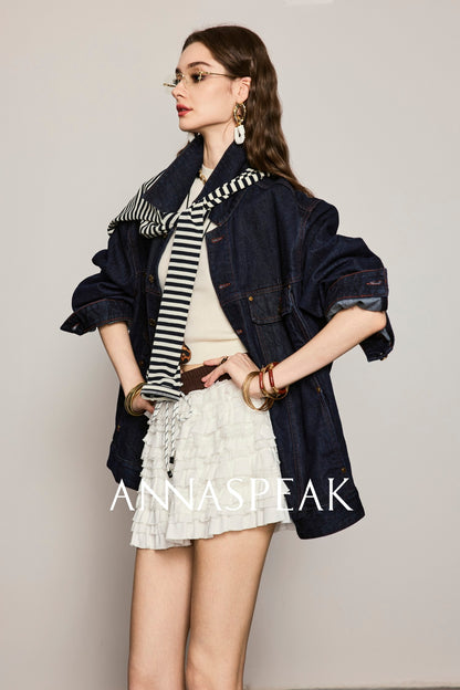 ANNASPEAK starfish denim silhouette denim jacket-SARE.