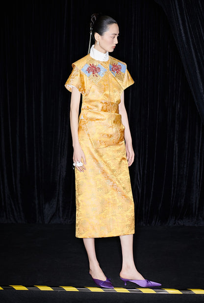 M essential Mackay designer Tan-e jacquard tile beads decorative collar - THANKS.