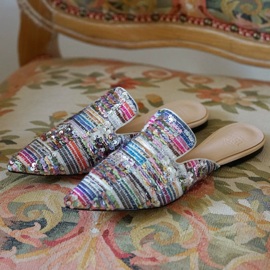 B-FEI dazzling special woven mules sandals-TREKY.