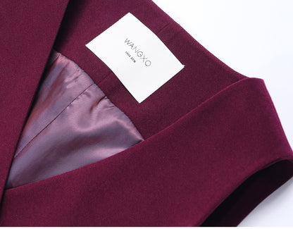 WANGXO | Cool Skin-Friendly Slanted Vest & Single-Pleated Trousers Elegant Suit- VEDA