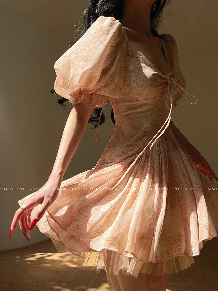 Aconiconi Elegant Heart Shaped Collar Petite Summer Short Dress- Tipsy GOOD GIRL REBEL Aconiconi Elegant Heart Shaped Collar Petite Summer Short Dress- Tipsy GOOD GIRL REBEL