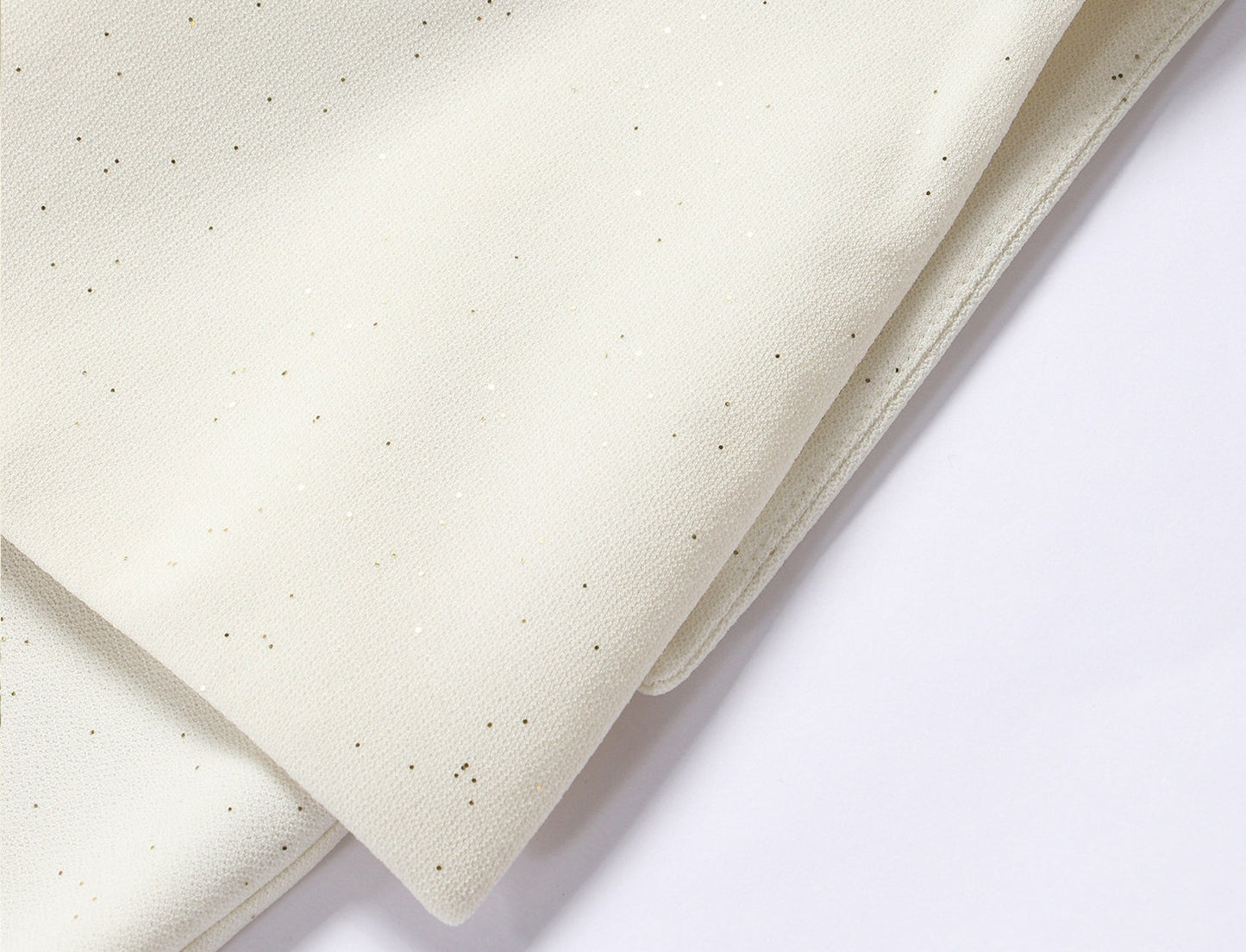WANGXO | Fine Glitter-Sprinkled Silver High-Elastic Hemp Knit  Layered V-Neck Slim Elegant Top -SANA