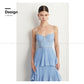 DPLAY Light Luxury Sky Blue Pressed Cake layer Dress - Ami