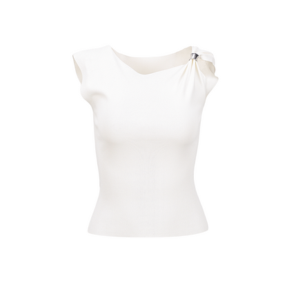 YES BY YESIR | Ye Qian  Luxury Summer Knit Pullover with Polished Minimal Elegance -LILIANA.