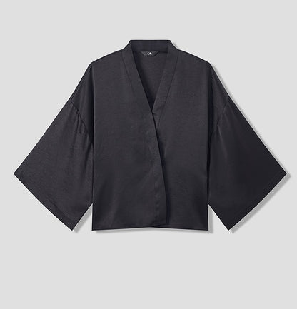 COMME MOI  Summer Chinese Placket Cardigan Draped Jacket - PAISELY.