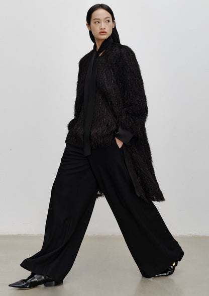COMME MOI Lu Yan Designer's new women's high-end fringed sequin streamer long jacket - INDIA.