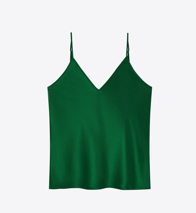 COMME MOI Lv Yan Designer Spring Women's Acetate V-Neck Green Suspenders - CLARA.