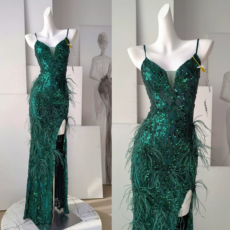 DOLLY Elegant Sleeveless Embroidery High Waist Long Fishtail Cocktail Dress-ZETA