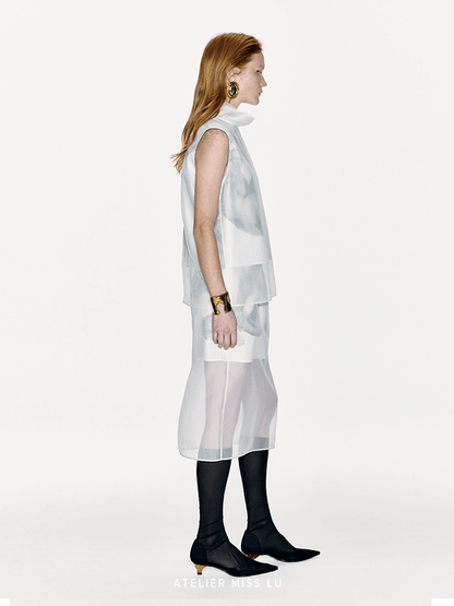 ATELIER MISS LU Calla Lily Print Fake Two-Piece Skirt - SARAH.