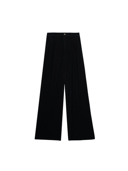 HECO 100% linen drape knitted casual wide-legged black white Pants Women - FINGER.