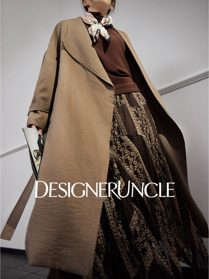 DGU "Twilight Dyeing" Latte Coffee New Double-breasted British-style Versatile Jacket - MARCUS.