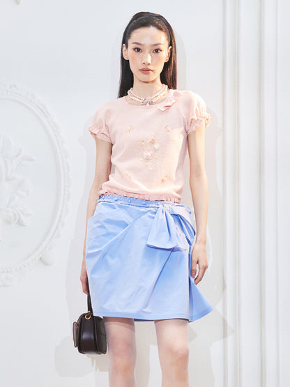 FAME bow beaded knit top - PRIYA