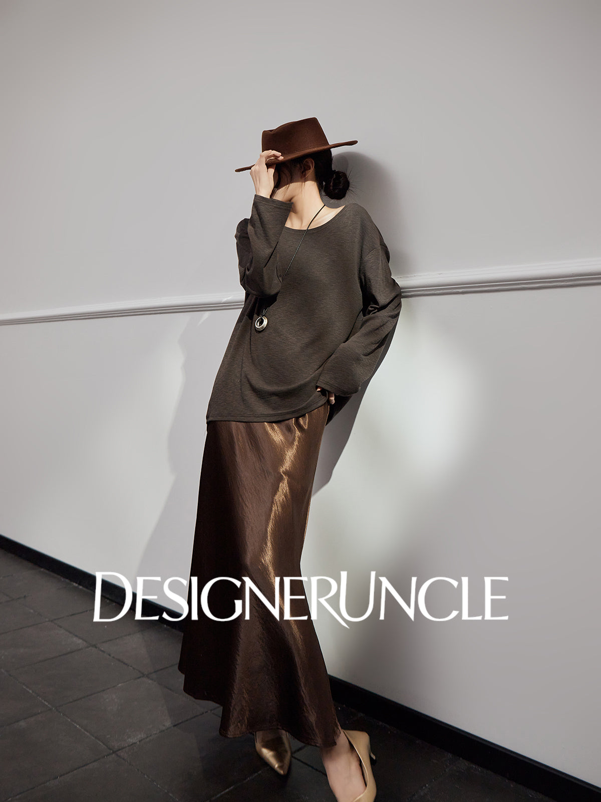 DGU "Obscure" women's new retro loose slimming versatile high-end top trend- Frances ?