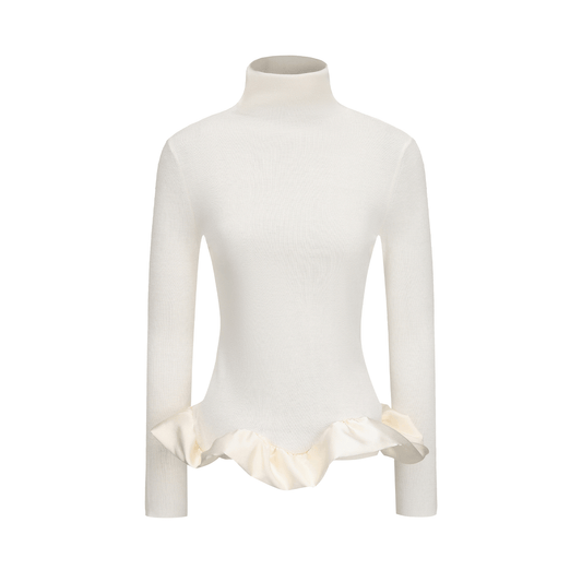 AtelierMissLu Hem clouds surround turtleneck knitted top - HERE.