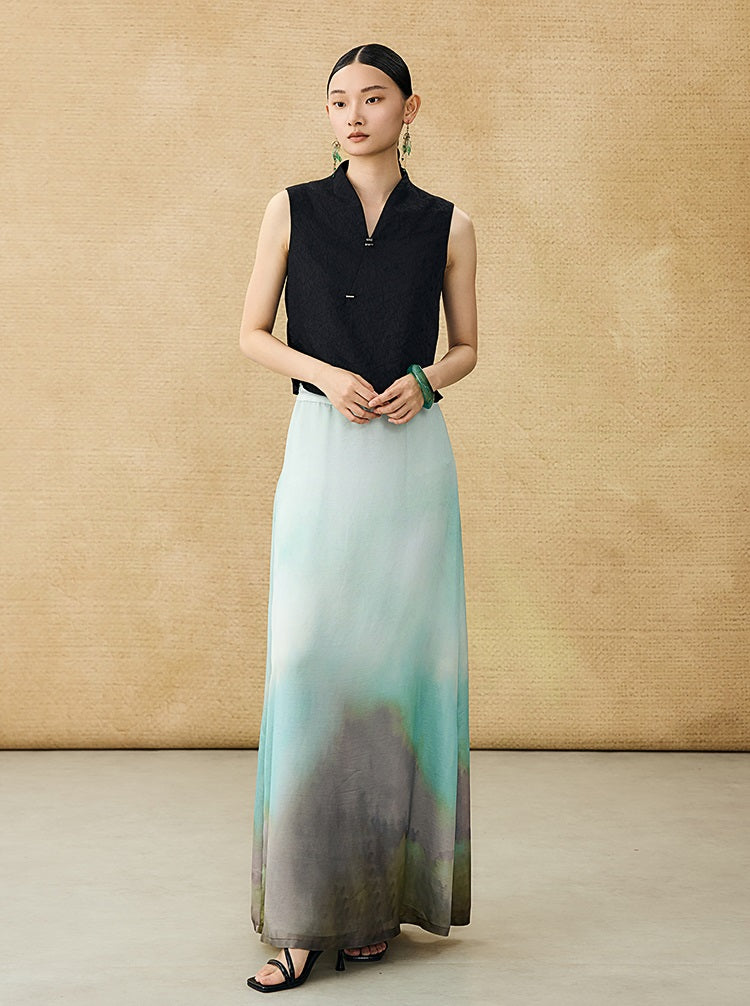 HECO Chinese Blended Temperament Silk Drape Hip Skirt - SOULS .