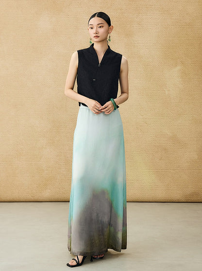 HECO Chinese Blended Temperament Silk Drape Hip Skirt - SOULS .