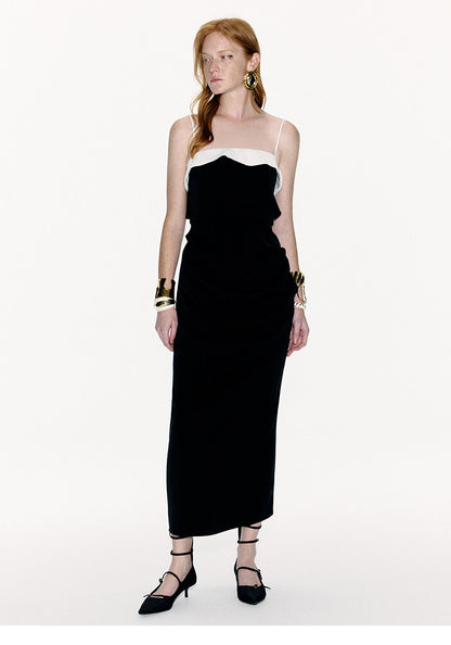 ATELIER MISS LU Spring And Summer Flow Cut Receiving Waist Slip Dress - VINTAGE.