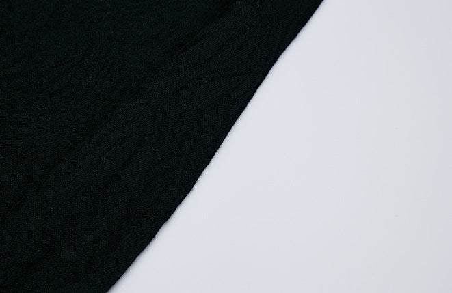 ZHUCHONGYUN Chinese winter bias placket black knit dress--ICHIMURA.