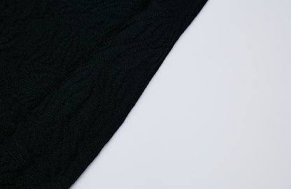 ZHUCHONGYUN Chinese winter bias placket black knit dress--ICHIMURA.
