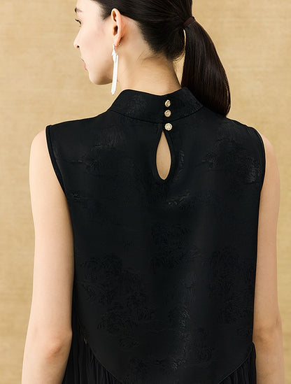 HECO New Chinese Acetate Jacquard Mesh Stitching T-Shirt - ANGEL.