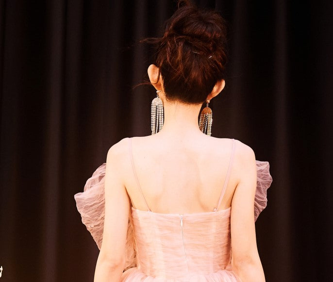 DOLLY Luxury Large Diamond Stylish Tassel Earring-JENNIE