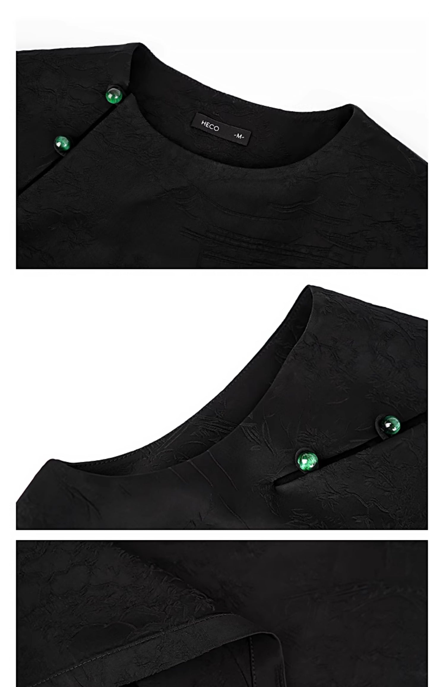 HECO Chinese Diagonal Jacquard Round Neck Vest - HOVER.