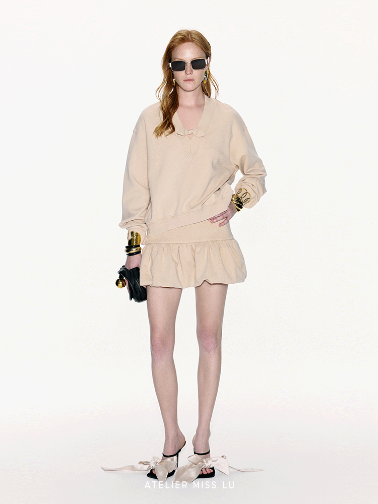 ATELIER MISS LU Spring/Summer Skirt Bud Design Cropped Culotes - CLARA.