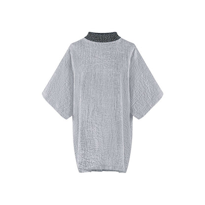 TUYUE One-piece Cut Knit Collar Loose Short Sleeve T-Shirt - BEVERLY.