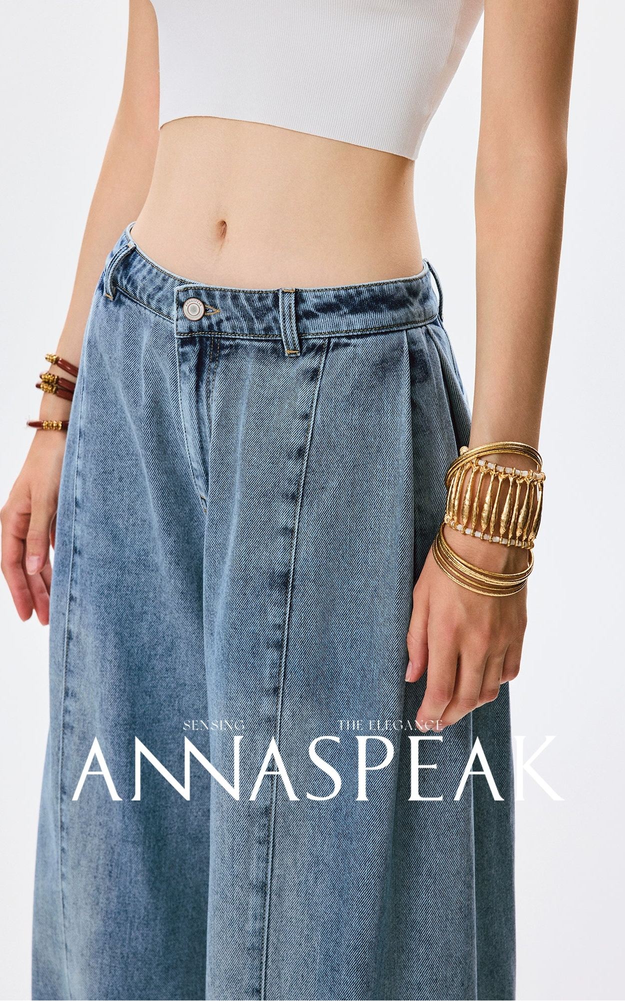 ANNASPEAK fashionable  cotton loose jeans-CHISA.