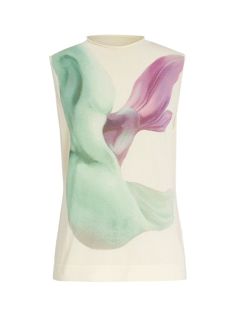 ZHUCHONGYUN Crew neck slim knit sleeveless top-SHIGEO.