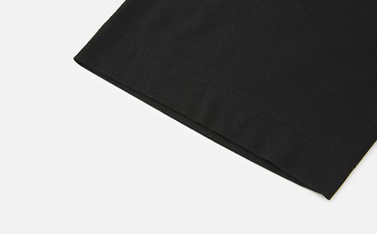 ZHUCHONGYUN black minimalist crew neck loose mid-sleeve top-IEJI.