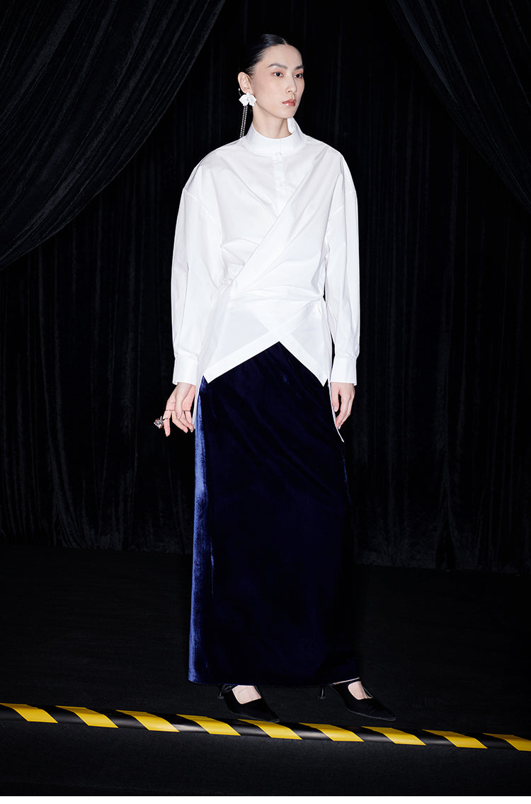 M essential Mackay designer two-wear wrap stand-up collar shirt - Veron.