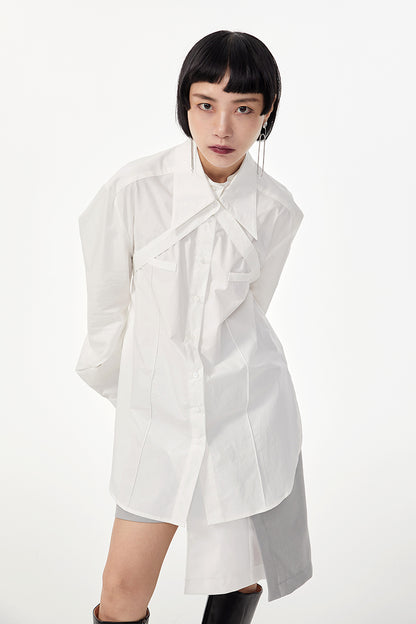 TINY IN double-collar design silhouette 3d green Shirt-JOJO