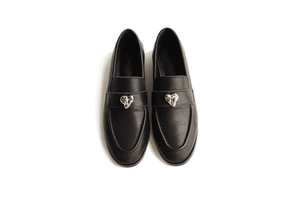 B-FEI classic black leather round-toe shoes-CHOJI.