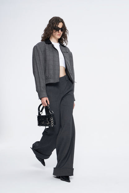 ANNAKIKI waistless fold deconstruct wide-leg pants for women-HITOME