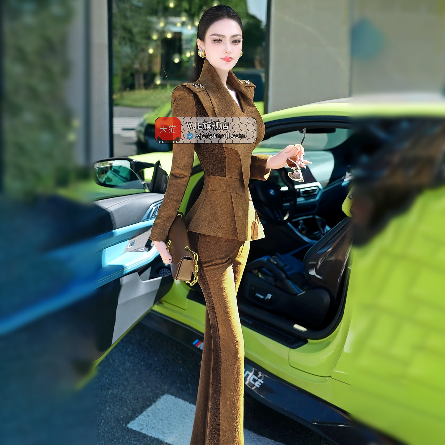 VJE Top Micro Flared Pants Two-Piece Business Style Suit-KIM.