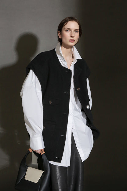 PIAOIN minimalist silhouette commuter shirt oversize versatile loose luxury -COX.