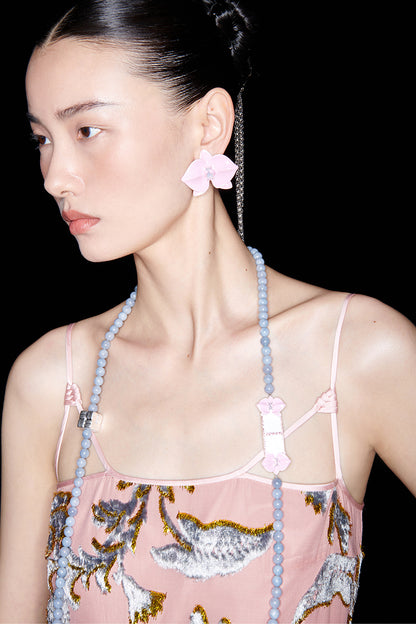 M essential Mackay designer velvet wide-hem slip dress Pants set - twe.